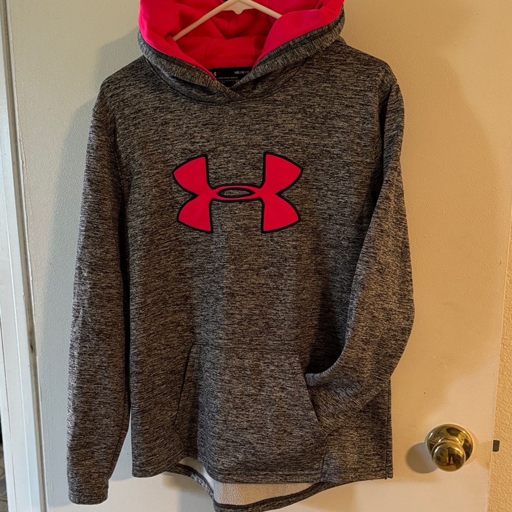 Under Armour Gray Hoodie with Pink Accents